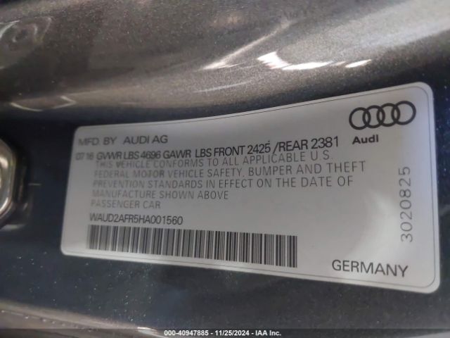WAUD2AFR5HA001560 Audi A5 2.0t Sport