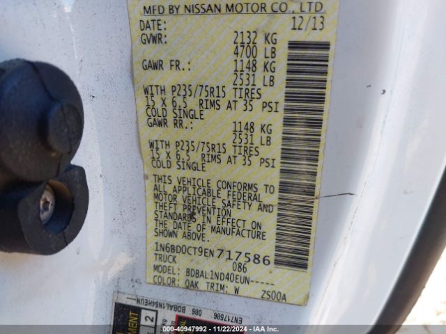1N6BD0CT9EN717586 Nissan FRONTIER S