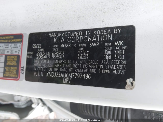 KIA SOUL S 2021 KNDJ23AU6M7797496 Image 9