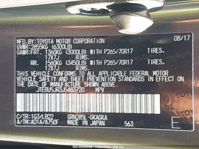 2018 TOYOTA 4RUNNER JTEBU5JR3J5483720 Photo 8