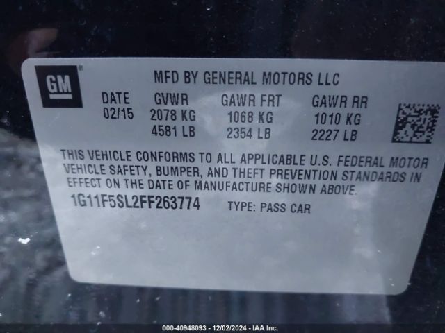1G11F5SL2FF263774 Chevrolet Malibu 1lz