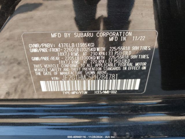 JF2GTHMC5PH284781 Subaru Crosstrek Limited