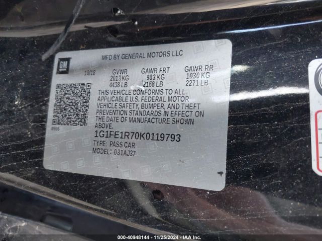 1G1FE1R70K0119793 Chevrolet Camaro 1ss