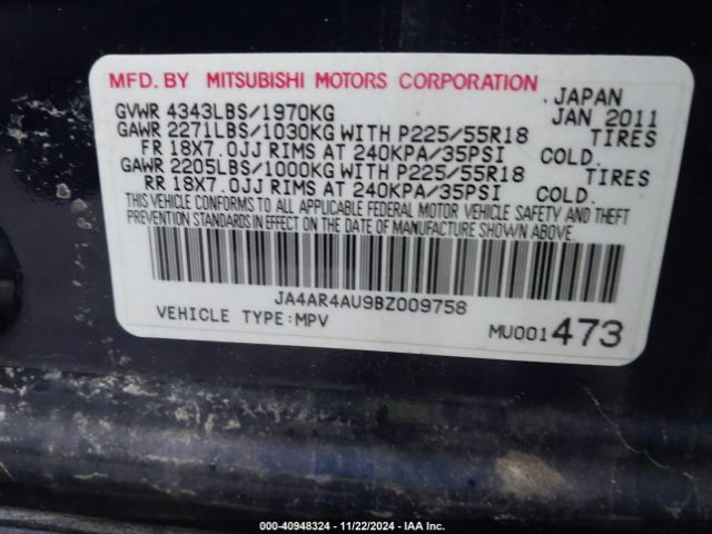 2011 MITSUBISHI OUTLANDER SPORT JA4AR4AU9BZ009758 Photo 8