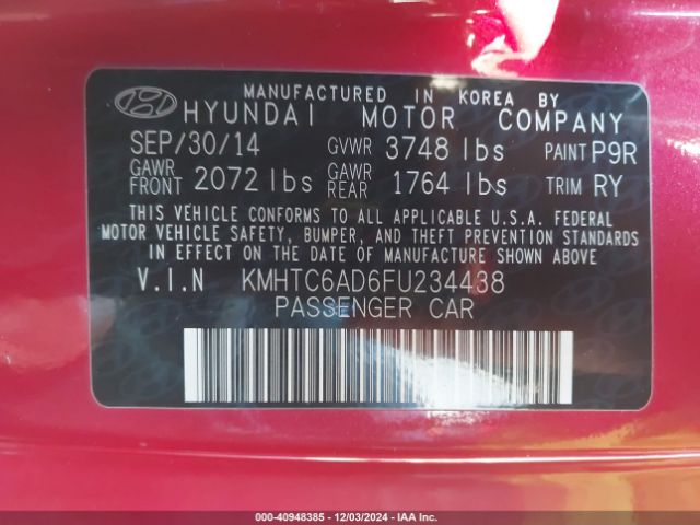 KMHTC6AD6FU234438 Hyundai Veloster