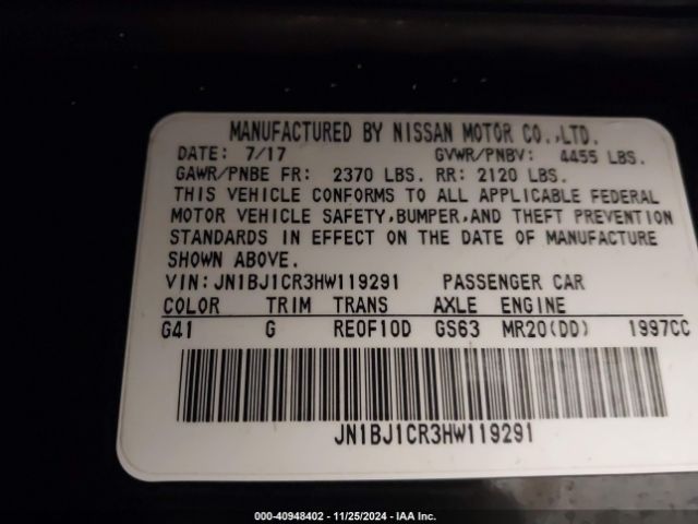 JN1BJ1CR3HW119291 Nissan Rogue Sport S