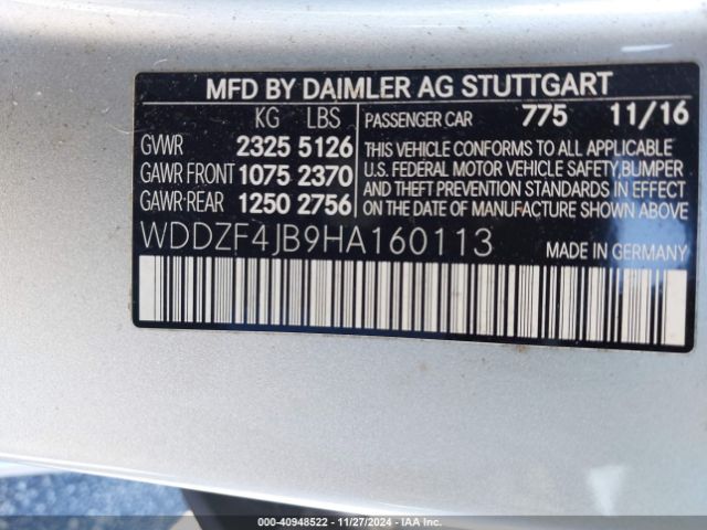WDDZF4JB9HA160113 Mercedes-Benz E 300