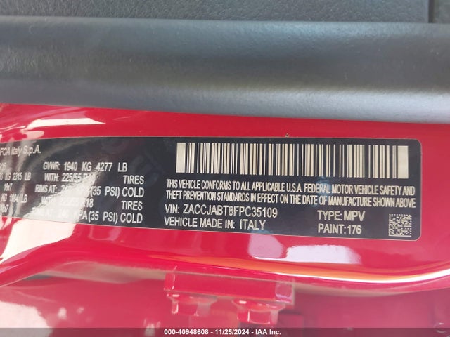 Jeep Renegade Latitude 2015 ZACCJABT8FPC35109 Image 9