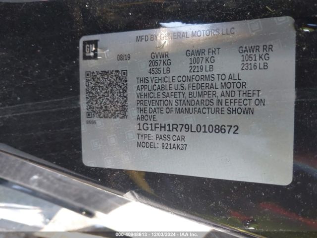 1G1FH1R79L0108672 Chevrolet Camaro Rwd  2ss