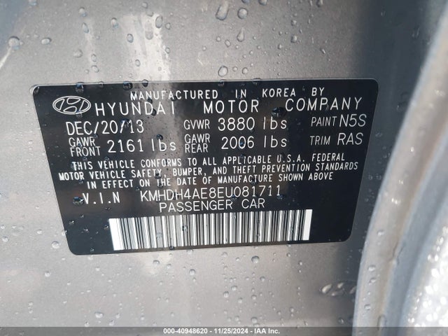 Hyundai ELANTRA SE 2014 KMHDH4AE8EU081711 Image 9