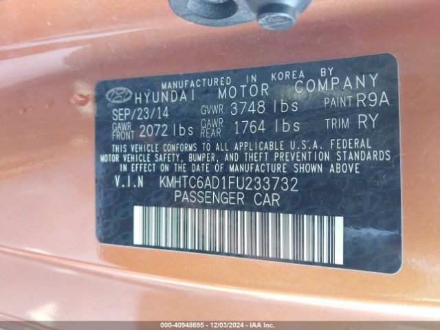 KMHTC6AD1FU233732 Hyundai Veloster