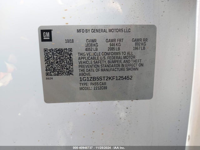 Chevrolet Malibu 1ls 2019 1G1ZB5ST2KF125452 Image 9