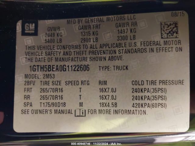 1GTH5BEA0G1122606 GMC Canyon