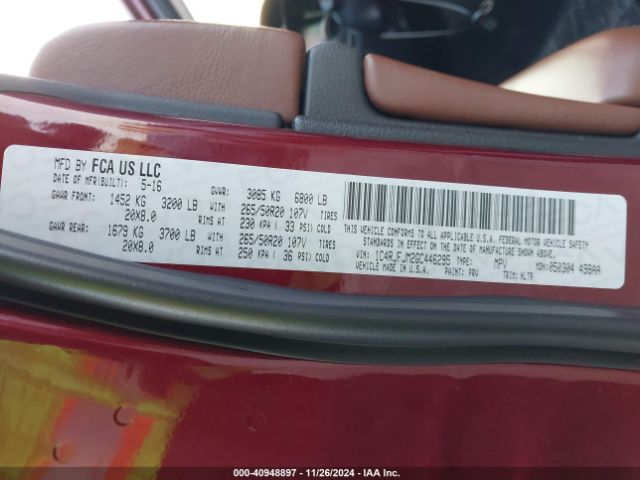 1C4RJFJM2GC446295 Jeep Grand Cherokee Summit