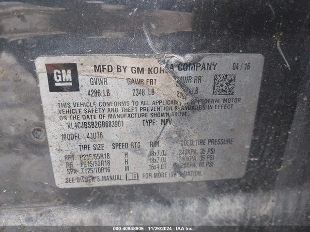 KL4CJBSB2GB683901 Buick Encore Convenience