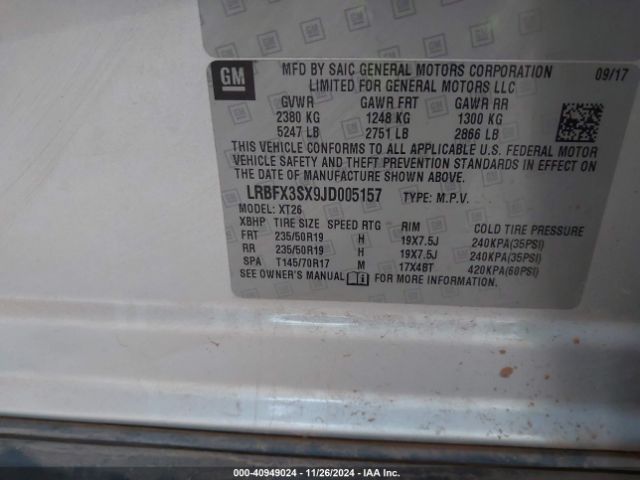 LRBFX3SX9JD005157 Buick Envision Premium I