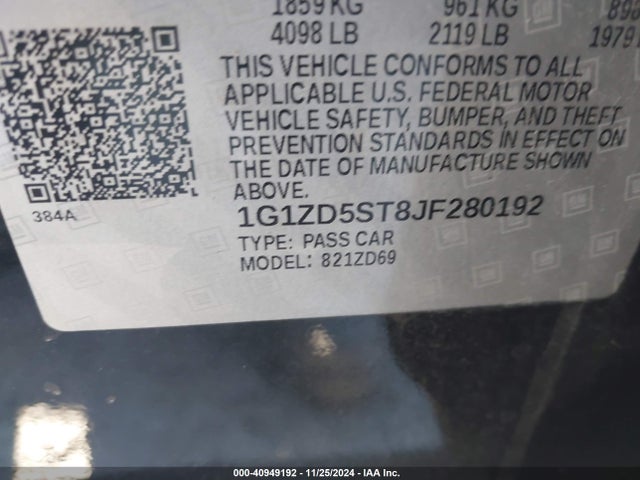 Chevrolet MALIBU LT 2018 1G1ZD5ST8JF280192 Image 9