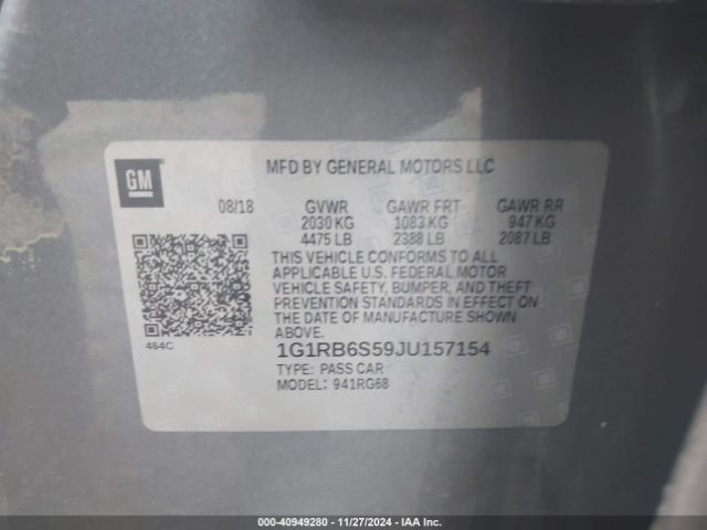 1G1RB6S59JU157154 Chevrolet Volt Premier