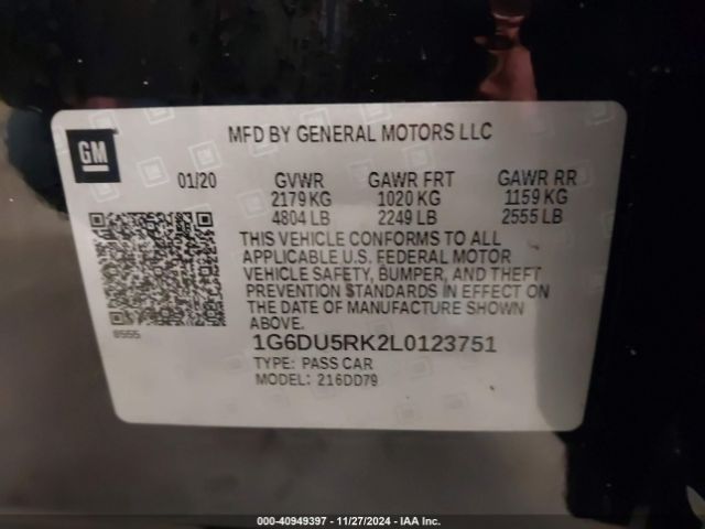 1G6DU5RK2L0123751 Cadillac Ct5 Sport