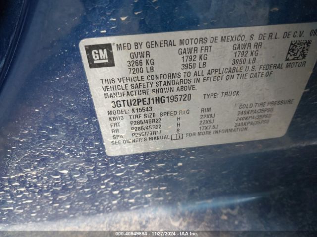 3GTU2PEJ1HG195720 GMC Sierra 1500 Denali