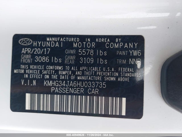 KMHG34JA6HU033735 Genesis G90 3.3t Premium