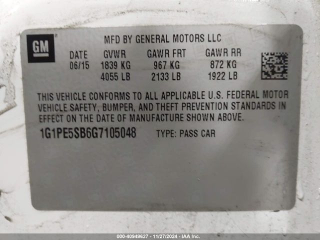 1G1PE5SB6G7105048 Chevrolet Cruze Limited 1lt Auto