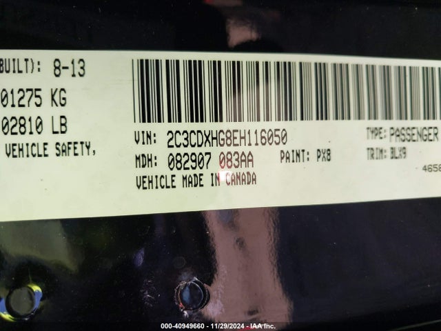 2C3CDXHG8EH116050 Dodge Charger Sxt Plus
