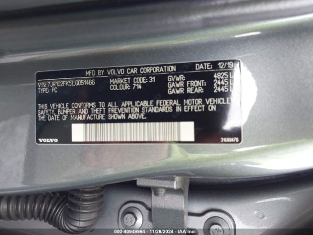 7JR102FK5LG051466 Volvo S60 T5 Momentum