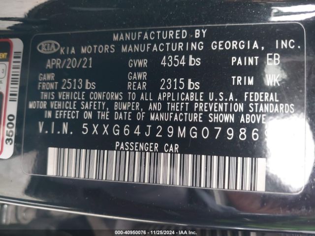 5XXG64J29MG079869 KIA K5 Gt-line
