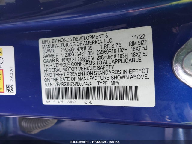 Honda Cr-v Ex-l 2wd 2023 7FARS3H75PE001424 Image 9