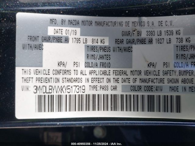 3MYDLBYVXKY517319 Toyota YARIS LE