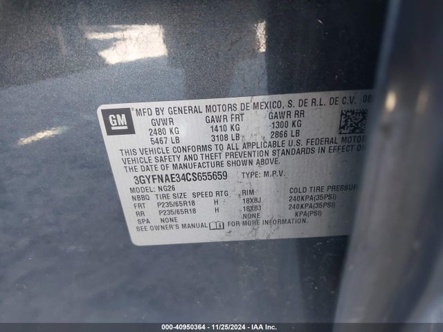 2012 CADILLAC SRX 3GYFNAE34CS655659 Photo 8