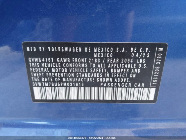 3VW7M7BU5PM031616 Volkswagen Jetta 1.5t Se