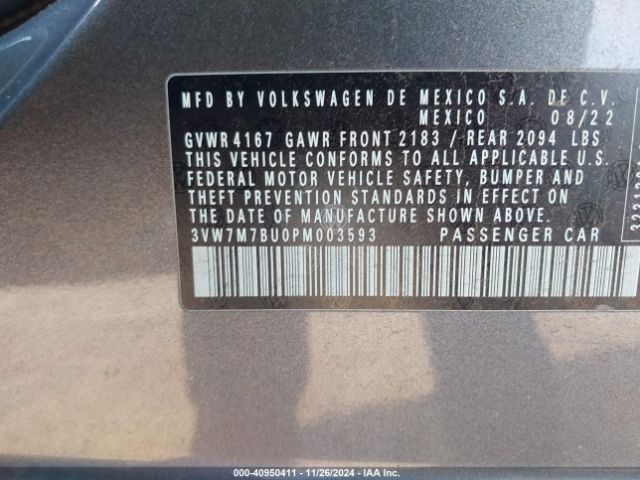 3VW7M7BU0PM003593 Volkswagen Jetta 1.5t Se