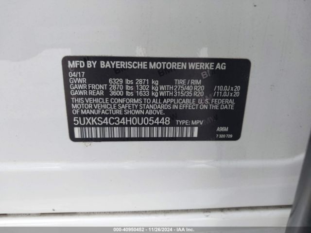 5UXKS4C34H0U05448 BMW X5 Xdrive35d