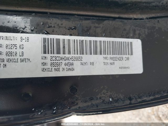 2C3CDXHGXKH526652 Dodge Charger Gt Rwd