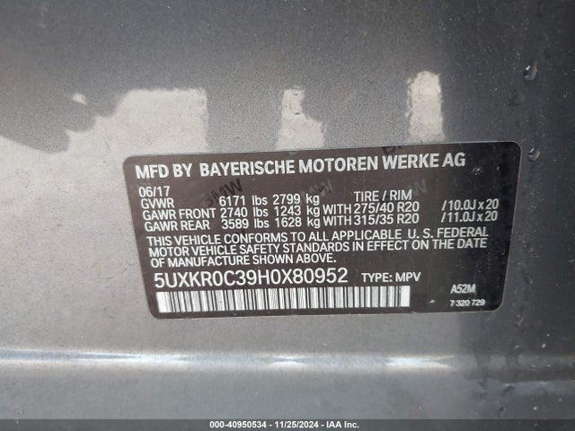 5UXKR0C39H0X80952 BMW X5 Xdrive35i
