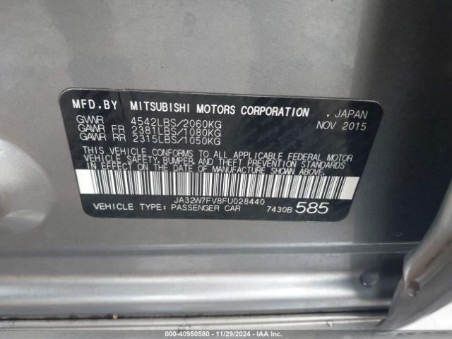 JA32W7FV8FU028440 Mitsubishi Lancer Evolution Final Edition