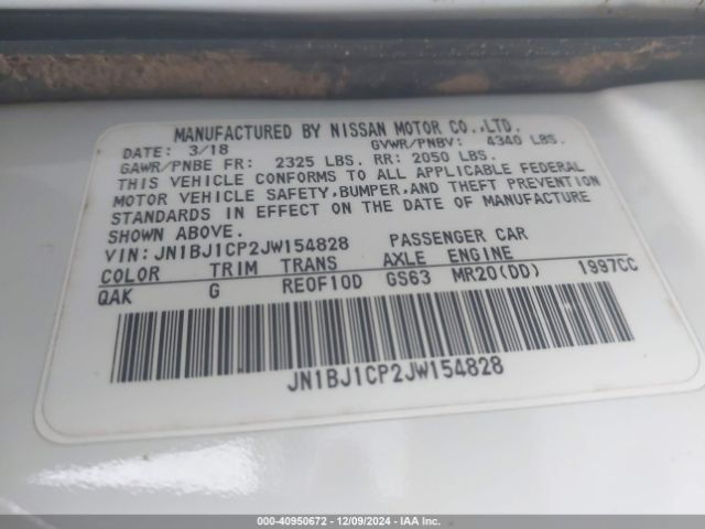 JN1BJ1CP2JW154828 Nissan Rogue Sport S