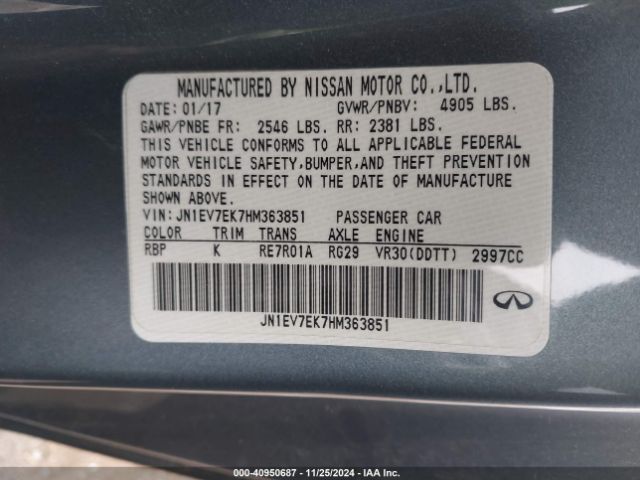 JN1EV7EK7HM363851 Infiniti Q60 3.0t Premium