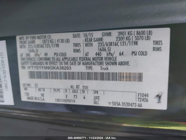 1FTYE1YM9GKA38293 Ford Transit-150