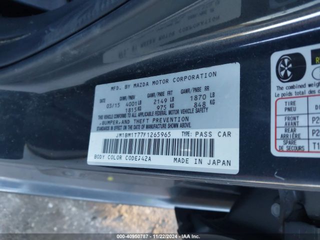 JM1BM1T77F1265965 Mazda Mazda3 I Sv