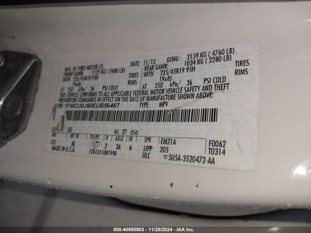 Ford Escape Titanium 2014 1FMCU0J90EUB56467 Image 9