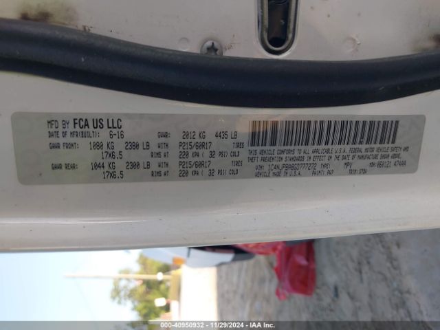 1C4NJPBA8GD777272 Jeep Patriot Sport Se