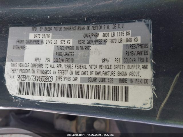 3MZBM1X73GM303803 Mazda Mazda3 I Grand Touring