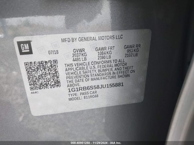 1G1RB6S58JU155881 Chevrolet Volt Premier