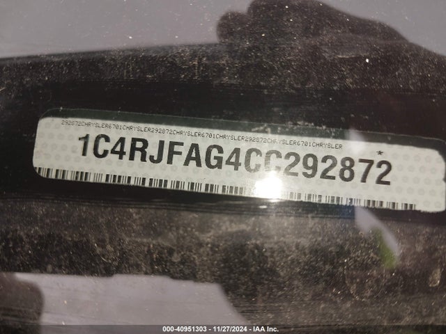 40951303 :رقم المزاد ، 1C4RJFAG4CC292872 vin ، 2012 Jeep Grand Cherokee Laredo مزاد بيع