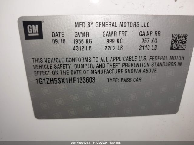 1G1ZH5SX1HF133603 Chevrolet Malibu Premier