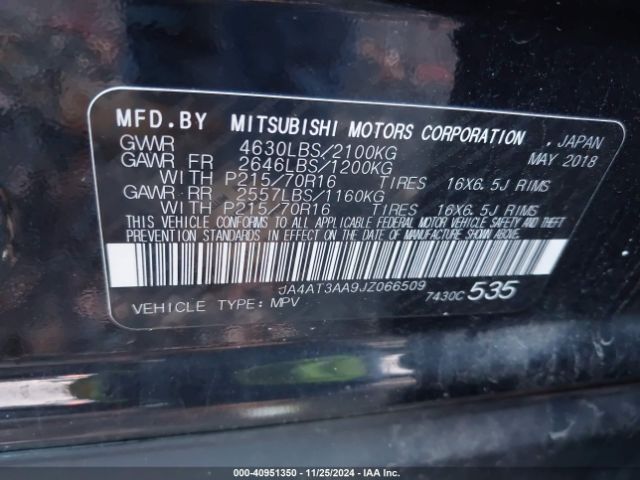 2018 MITSUBISHI ECLIPSE CROSS JA4AT3AA9JZ066509 Photo 8