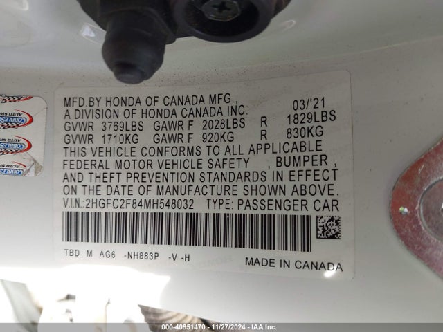 Honda Civic Sport 2021 2HGFC2F84MH548032 Image 9